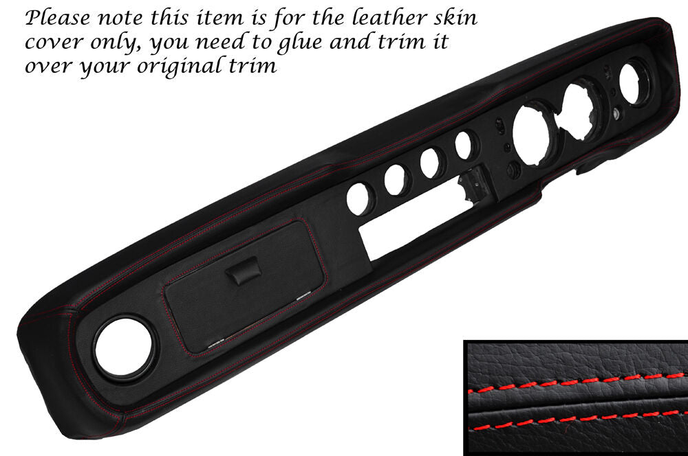 RED STITCH DASH DASHBOARD LEATHER SKIN COVER FITS FORD CORTINA MK2 1600E