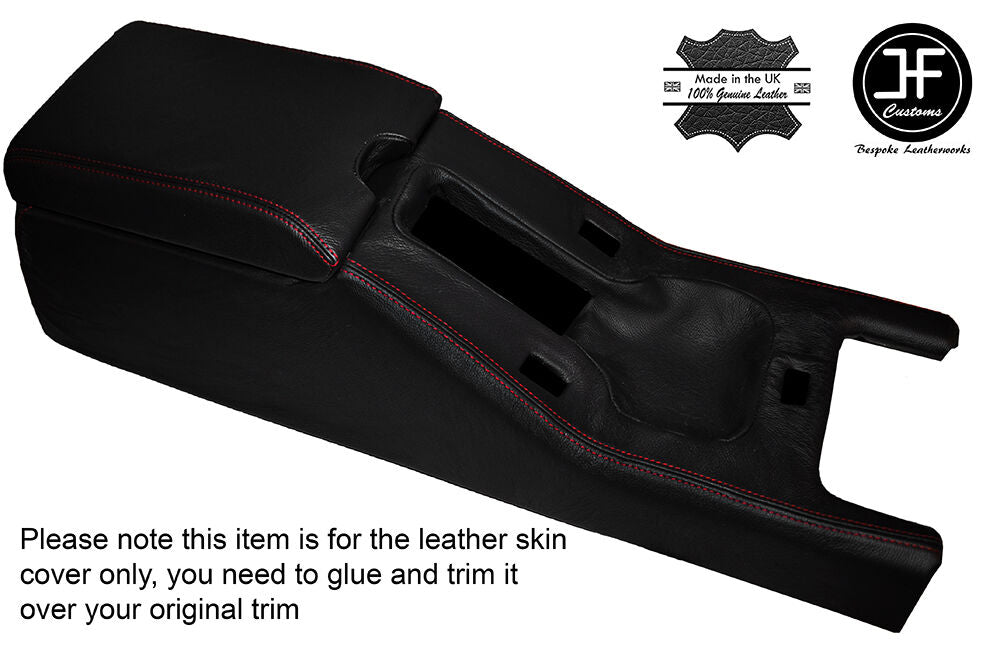 RED STITCH CENTRE CONSOLE & ARMREST LEATHER COVERS FITS LOTUS ELAN M100 89-95