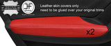 RED TOP GRAIN LEATHER 2X REAR DOOR ARMREST COVERS FITS AUDI A4 B8 2008-2015