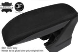 BLACK STITCHING ARMREST LID REAL SUEDE COVER FOR CITROEN C4 CACTUS 2014-2018