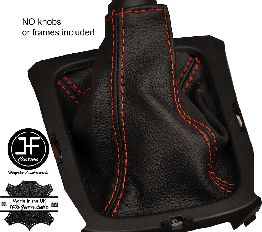 RED STITCHING MANUAL LEATHER GEAR GAITER FITS SUZUKI SX4 S-CROSS 2013-2017