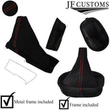 RED STITCH SUEDE GEAR & HANDBRAKE COVERS + FRAMES FOR CORVETTE C5 97-04