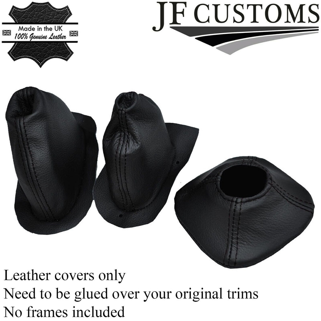 BLACK STITCH GEAR+TRANSFER+HANDBRAKE LEATHER GAITER FITS LAND ROVER SERIES 2A 3