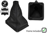 BLACK STITCH LEATHER GEAR GAITER + PLASTIC FRAME FOR FORD SIERRA MK1 MK2 2WD