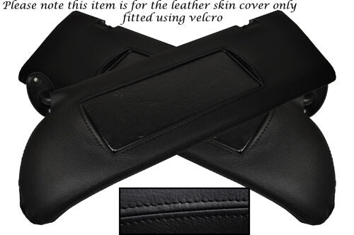 BLACK STITCH FITS MERCEDES S CLASS SE SEL W126 79-91 2X SUN VISOR LEATHER