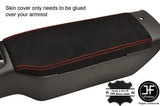 RED STITCHING REAL SUEDE ARMREST LID COVER FITS MAZDA MX5 MK2 1998-2000