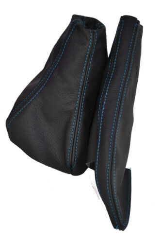 FITS MITSUBISHI GTO GEAR & HANDBRAKE GAITER LEATHER BLUE ST CUSTOM NEW