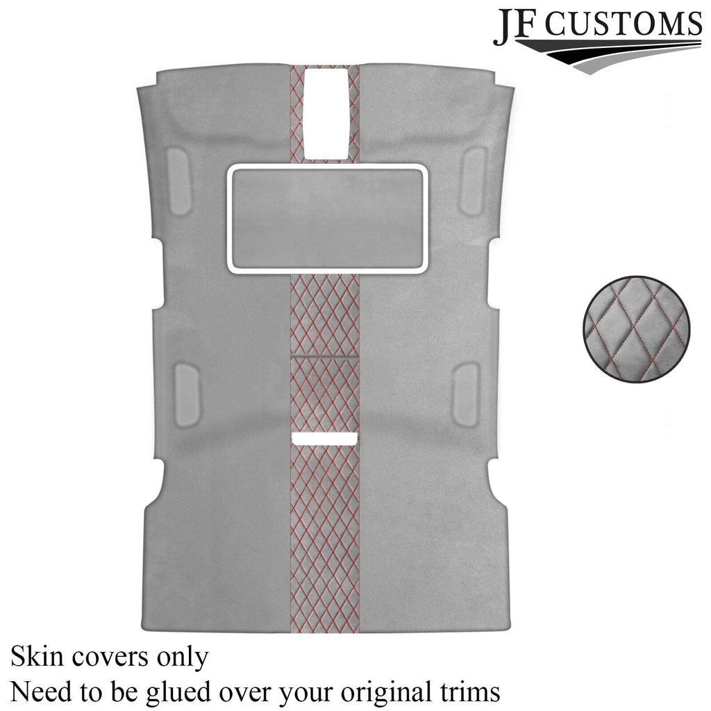 DSG2 D RED STITCH L GREY SUEDE SUNROOF HEADLINER COVER FOR AUDI A6 04-11 AVANT