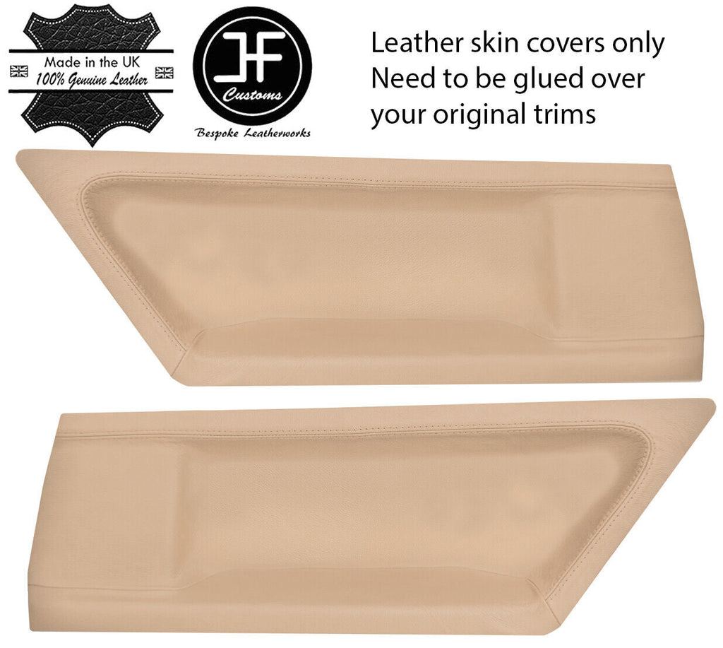 BEIGE REAL LEATHER 2X REAR DOOR CARD COVERS FITS BMW 3 SERIES E36 COUPE 91-98