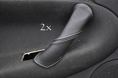 FITS ALFA ROMEO 147 LEATHER 2X DOOR HANDLE COVERS white CUSTOM NEW MADE IN UK