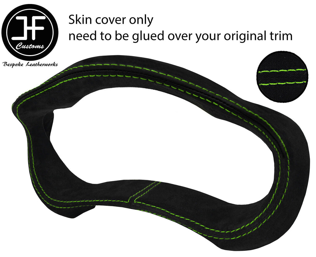 GREEN STITCH GAUGE SPEEDO SURROUND SUEDE COVER FOR TOYOTA CELICA 99-06 STYLE 2