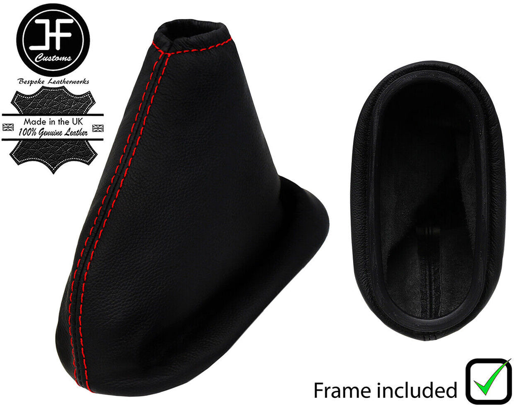 RED STITCH LEATHER HANDBRAKE GAITER + FRAME FOR FORD FIESTA MK4 MK5 1995-2002