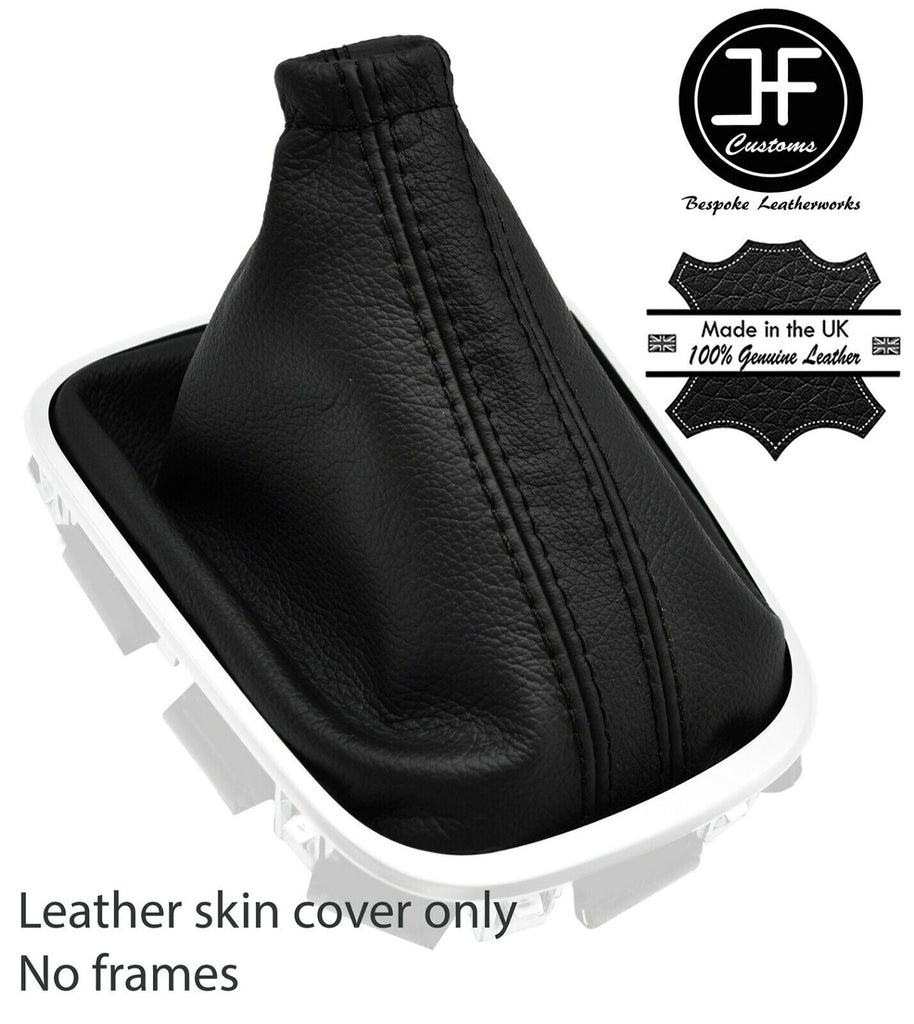 BLACK&BLACK STRIPE TOP GRAIN LEATHER GEAR GAITER FOR RENAULT KADJAR 2015-2019