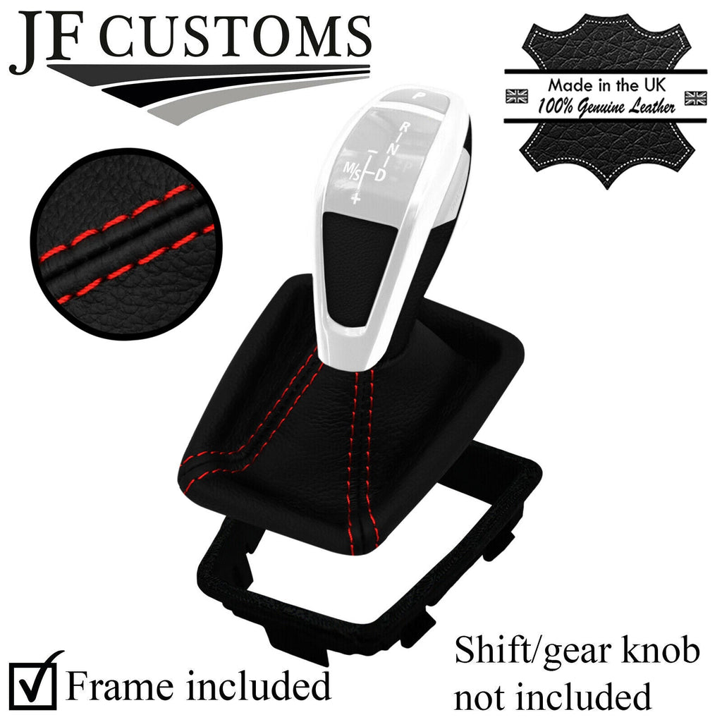 RED STITCH ITALIAN LEATHER AUTO DCT GEAR + FRAME FOR BMW E90 E92 E93 CUSTOM NEW