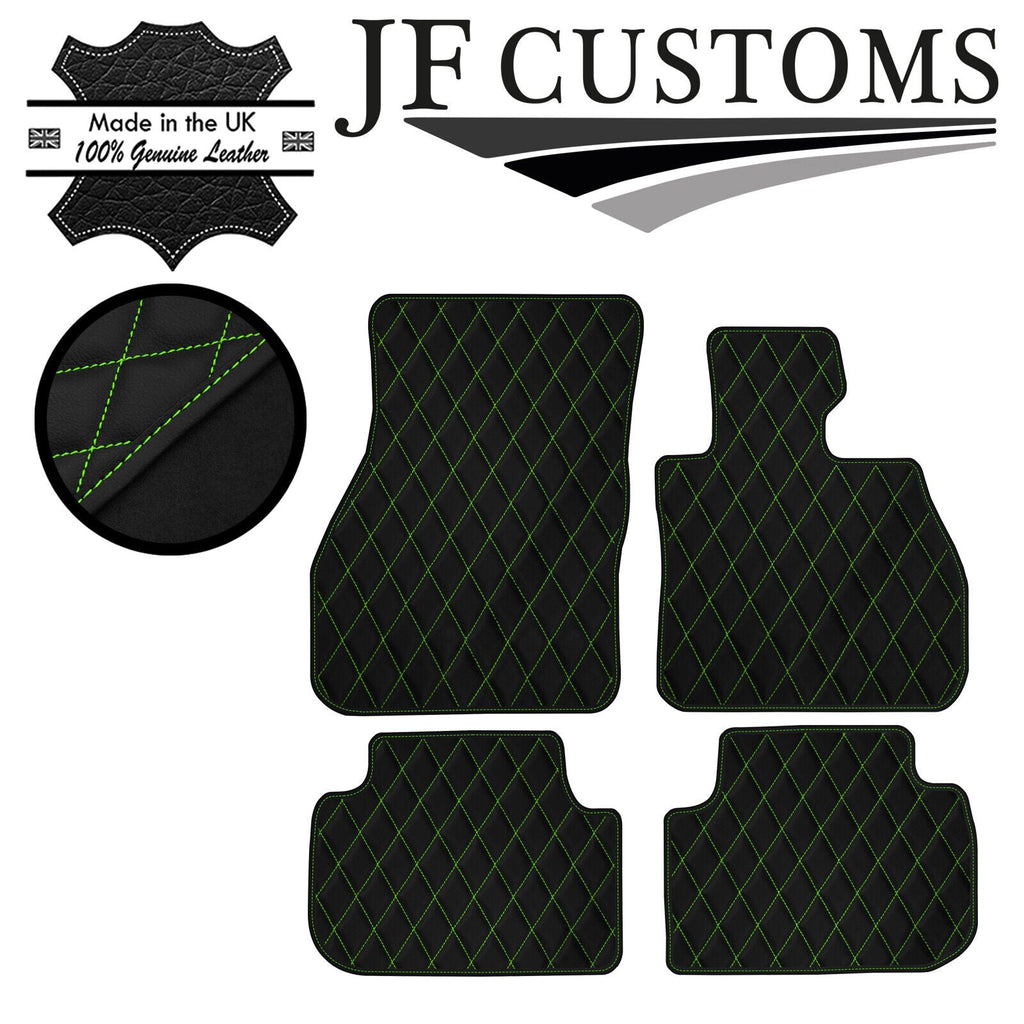 GREEN DIAMOND STITCH VINYL 4X TAILORED FLOOR MAT CARPETS FOR BMW F40 19-21