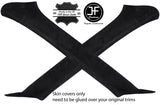 BLACK STITCHING 2X A PILLAR REAL SUEDE COVERS FITS SUBARU FORESTER 2002-2008