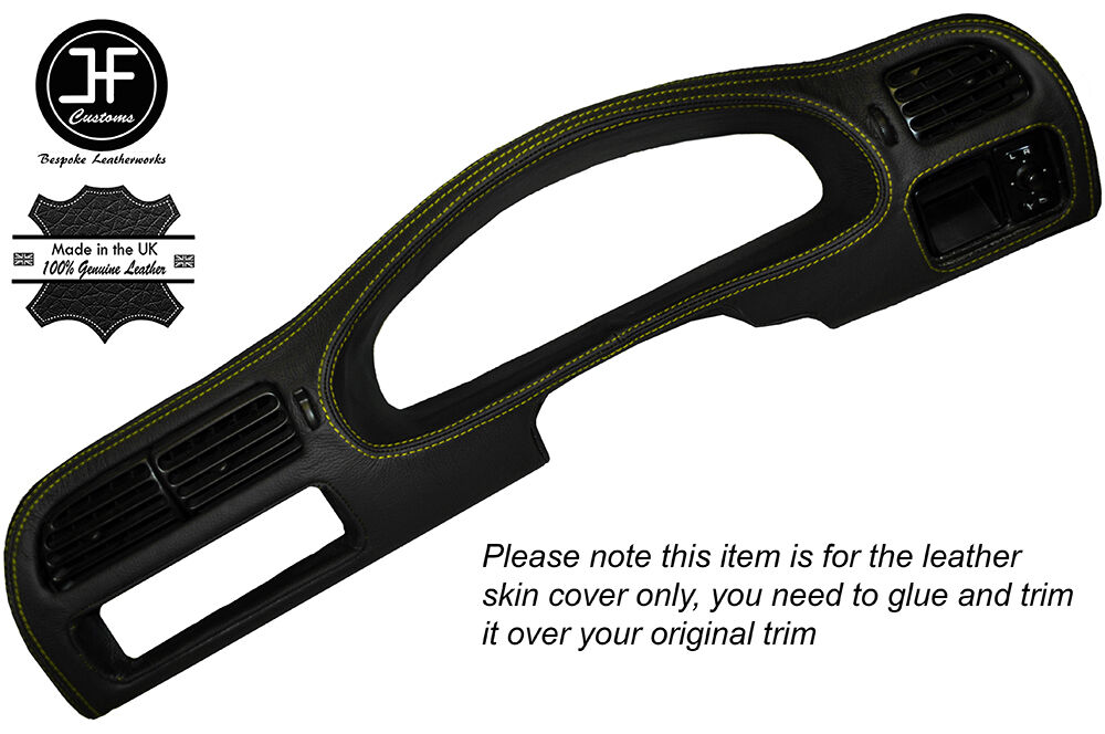 YELLOW STITCH SPEEDO DASH TRIM LEATHER SKIN COVER FITS NISSAN PULSAR GTIR GTI-R