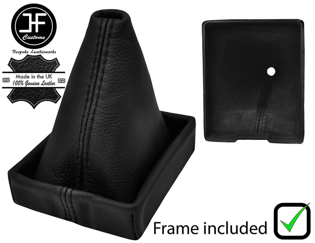 BLACK STITCH LEATHER GEAR GAITER +PLASTIC FRAME FITS FORD CORTINA MK2 1600E GT