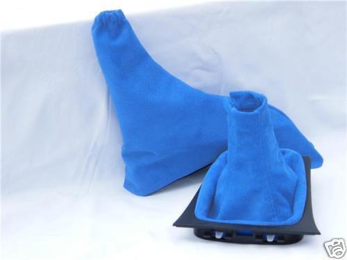 FITS ASTRA Mk4 G COUPE GEAR&HANDBRAKE GAITER BLUE PU SUEDE & STITCH 1998-2005