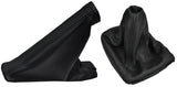 FITS DAEWOO KALOS CHEVROLET AVEO GEAR+HANDBRAKE GAITERS SET LEATHER BLACK STITCH