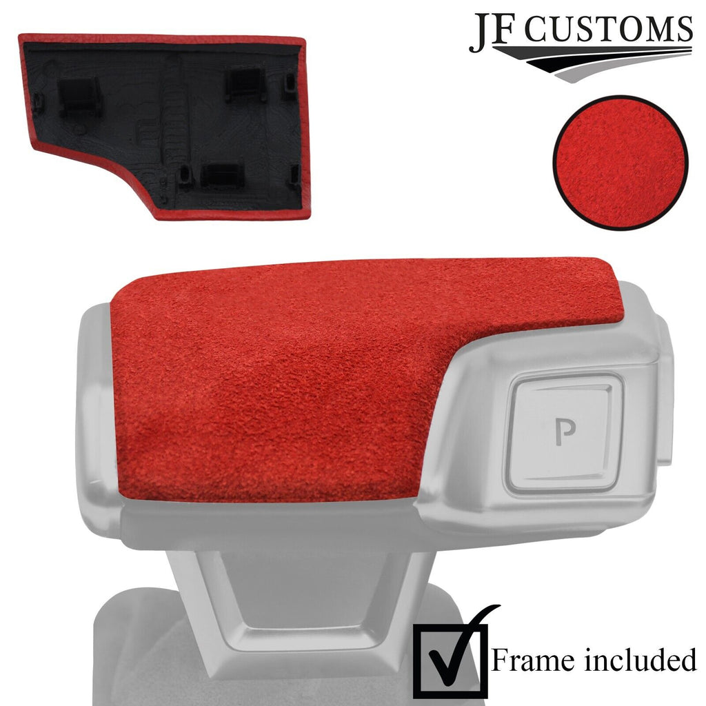 RED SUEDE AUTO TOP KNOB COVER + PLASTIC FRAME FOR AUDI A7 18-22 CUSTOM NEW