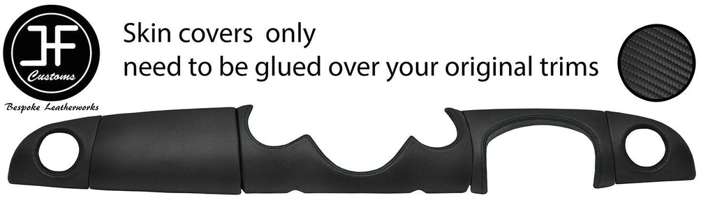 BLACK STITCH 5 PIECE DASH KIT CARBON VINYL COVERS FOR BMW MINI 2000-2004 DSG2