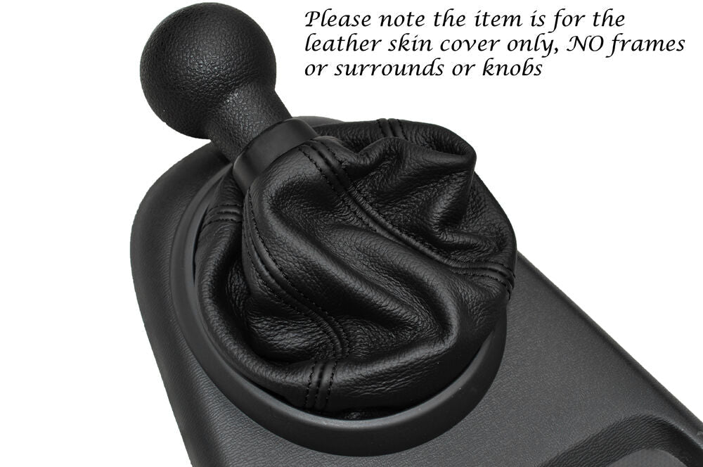 BLACK STITCHING LEATHER SKIN GEAR GAITER FITS SUZUKI ALTO 2009-2014 CUSTOM NEW