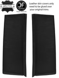 BLACK REAL LEATHER 2X REAR E POST PILLAR COVERS FITS RANGE ROVER P38 94-02