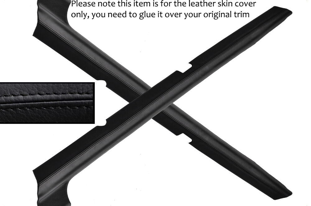 BLACK STITCH 2X DOOR SILL SKIN COVERS FITS FORD ESCORT MK3 MK4 XR3I RS TURBO
