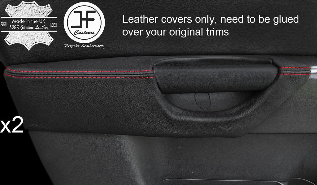 RED STITCH 2X FRONT DOOR ARMREST TRIM LEATHER COVERS FOR MAZDA 3 03-09 5 DOOR