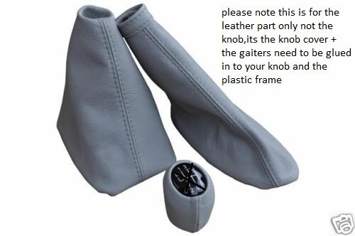 FITS RENAULT LAGUNA GEAR KNOB COVER AND GAITORS GREY LEATHER CUSTOM NEW