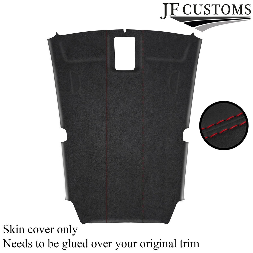 DARK RED STITCH D GREY LUXE SUEDE HEADLINER COVER FOR VW SCIROCCO 08-14
