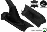 BLACK REAL LEATHER HANDBRAKE GAITER + PLASTIC FRAME FOR VOLVO S60 2001-2007