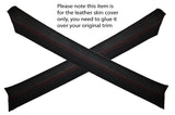 BLACK STITCH 2X A POST PILLAR LEATHER SKIN COVER FITS NISSAN NAVARA D22 01-04
