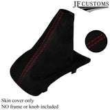 RED STITCH REAL SUEDE MANUAL GEAR GAITER FITS PEUGEOT 208 2012-2018 CUSTOM NEW
