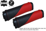 BLACK & RED LEATHER TWO TONE 2X DOOR HANDLE COVERS FITS HUMMER H2 2003-2007