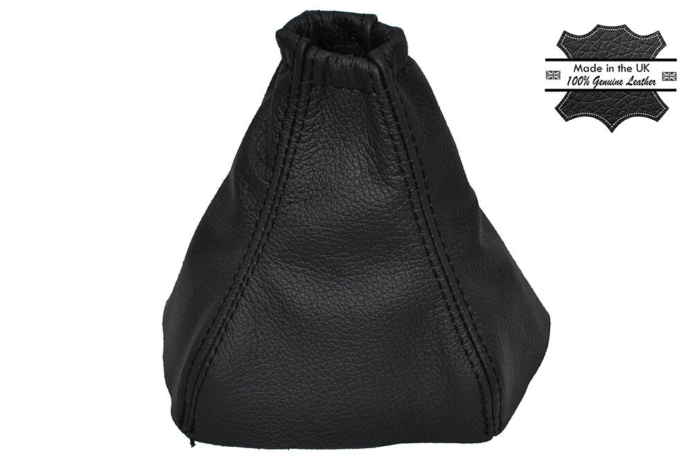 BLACK STITCHING MANUAL LEATHER SKIN GEAR GAITER FITS FORD S-MAX MPV 2006-2010