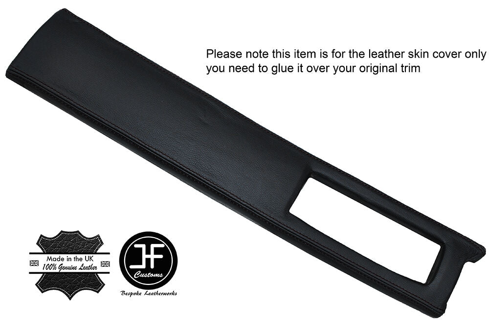 BLACK STITCH DASH DASHBOARD POD LEATHER COVER FITS FORD MUSTANG 87-93 CUSTOM NEW