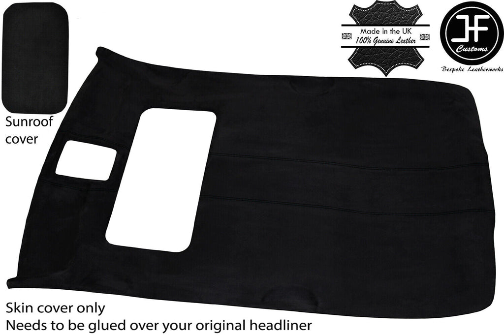 BLACK STITCH SUN ROOF HEADLINING LUXE SUEDE COVER FOR VW GOLF MK4 98-05 5 DOOR
