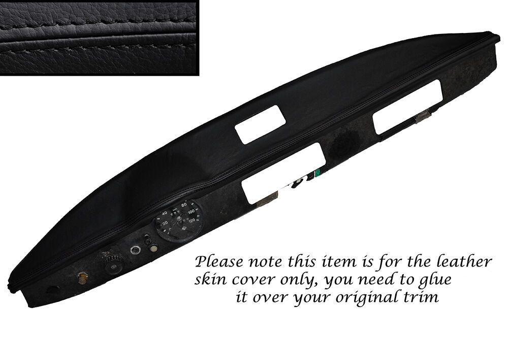 BLACK STITCHING TOP DASH DASHBOARD LEATHER SKIN COVER FITS TRABANT 601