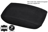 BLACK STITCHING ARMREST LID REAL SUEDE COVER FITS FORD MONDEO MK5 2014-2017