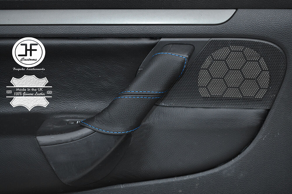 BLUE STITCH 1X PASSENGER DOOR HANDLE LEATHER COVER FITS VW GOLF MK5 V 04-09