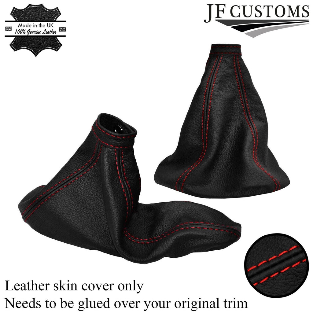 RED STITCH GEAR HANDBRAKE GAITERS FITS ALFA ROMEO 159 2005-2011 REAL LEATHER