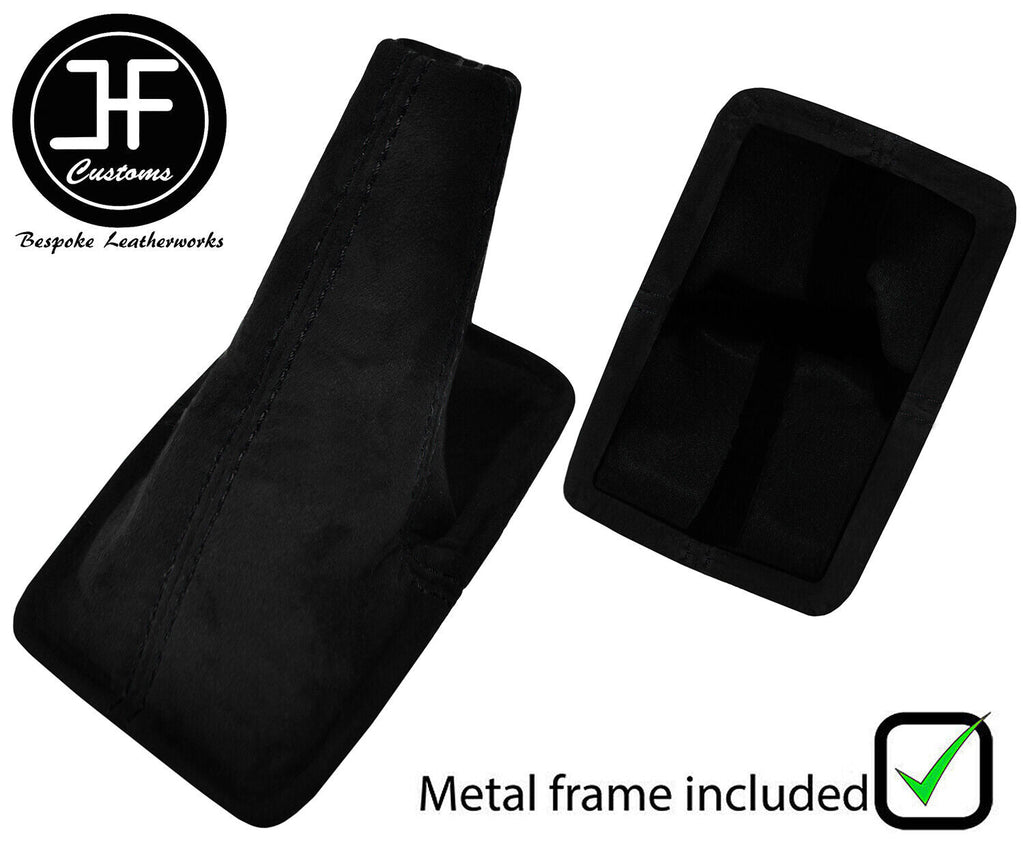 BLACK STITCH LUXE SUEDE GEAR GAITER+METAL FRAME FOR TOYOTA CELICA GT4 90-93