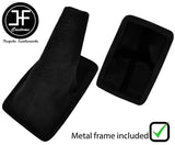 BLACK STITCH LUXE SUEDE GEAR GAITER+METAL FRAME FOR TOYOTA CELICA GT4 90-93