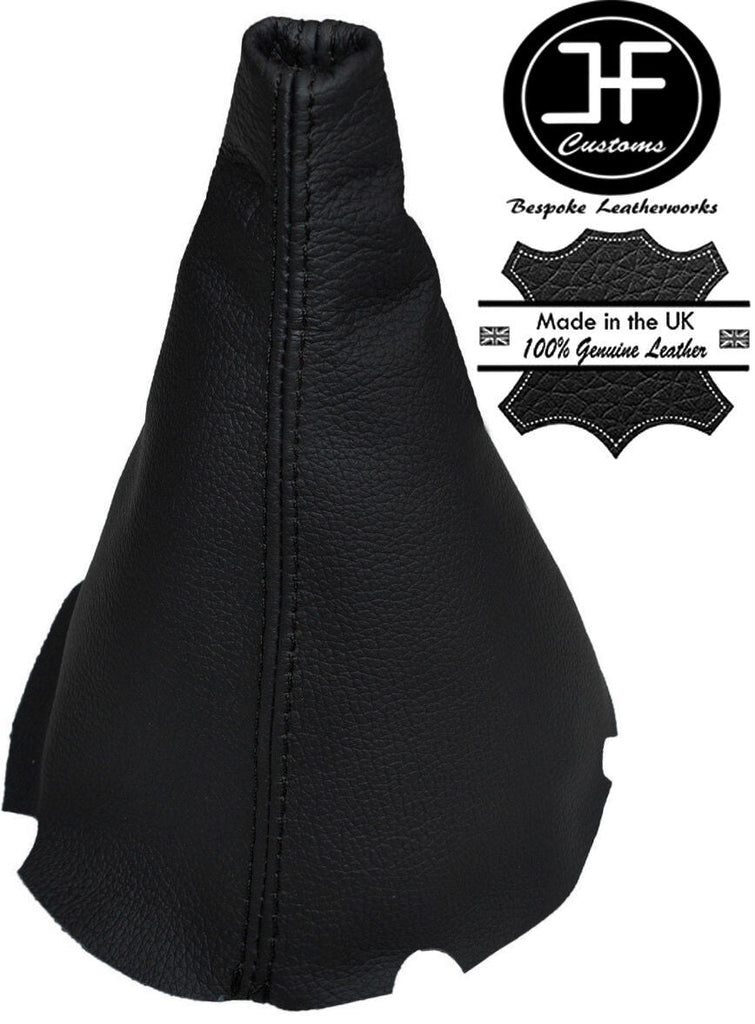 BLACK STITCH MANUAL LEATHER GEAR GAITER FOR VOLKSWAGEN TIGUAN 5NO 2010-2015