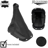 BLACK LEATHER GEAR GAITER+PLASTIC FRAME FOR HYUNDAI ACCENT MK3 MC 05-11