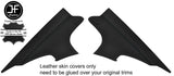 BLACK & BLACK 2X REAR C PILLAR LEATHER COVER FITS BMW 3 SERIES E90 SALOON 06-13