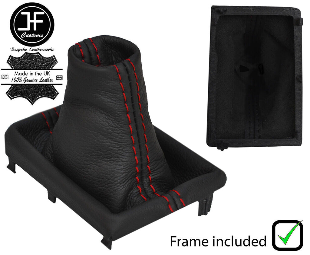 RED STITCH LEATHER AUTOMATIC GEAR + PLASTIC FRAME FOR SUBARU IMPREZA 16-19