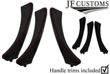D RED STITCH CARBON VINYL 3X DOOR HANDLE TRIM + COVERS FOR BMW E90 E91 E9X
